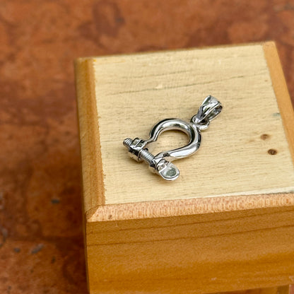 14KT White Gold Shackle Screw Solid Pendant