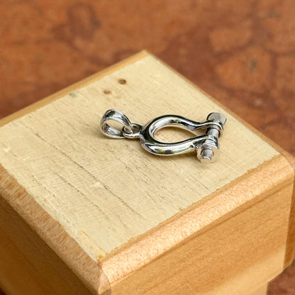 14KT White Gold Shackle Screw Solid Pendant