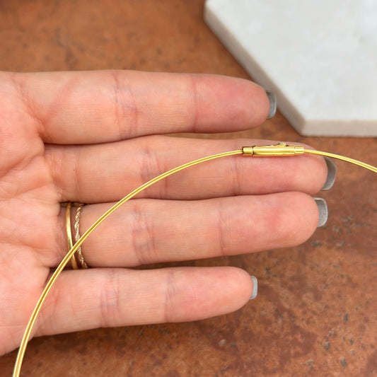 18KT Gold Plated Stainless Steel 3-Strand Neck Wire Collar Necklace 16"