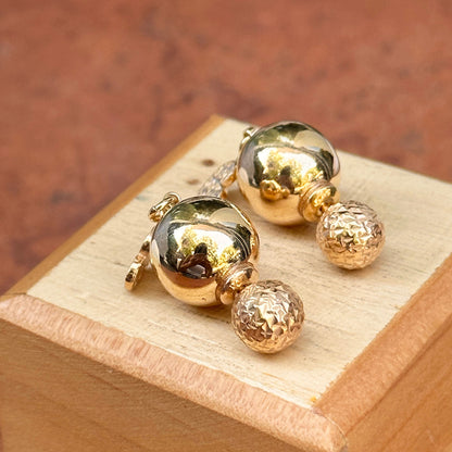 Yellow Gold-Plated Sterling Silver Double Ended CZ Stones Stud Post Earrings