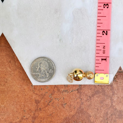 Yellow Gold-Plated Sterling Silver Double Ended CZ Stones Stud Post Earrings