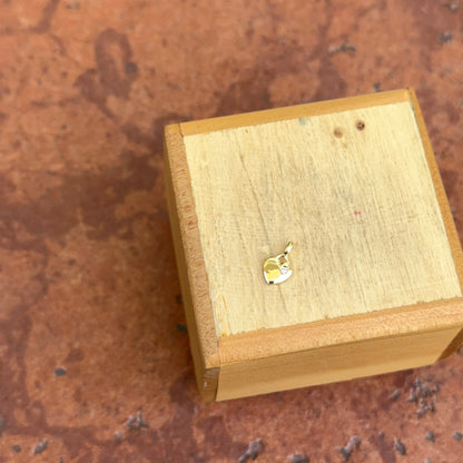 14KT Yellow Gold Shiny Diamond Hollow Heart Pendant Charm