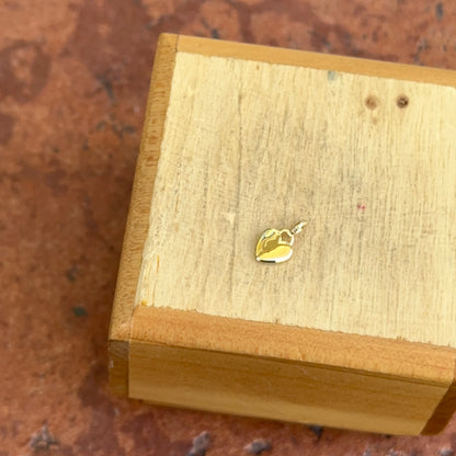 14KT Yellow Gold Shiny Diamond Hollow Heart Pendant Charm