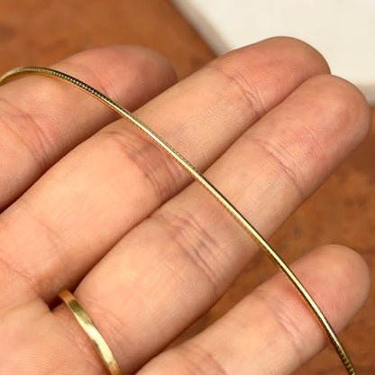 14KT Yellow Gold Rounded 1mm Omega Collar Necklace