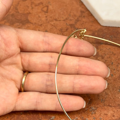 14KT Yellow Gold Rounded 1mm Omega Collar Necklace
