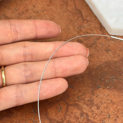 18KT White Gold .60mm Weave Neck Wire Omega Collar Necklace 16"