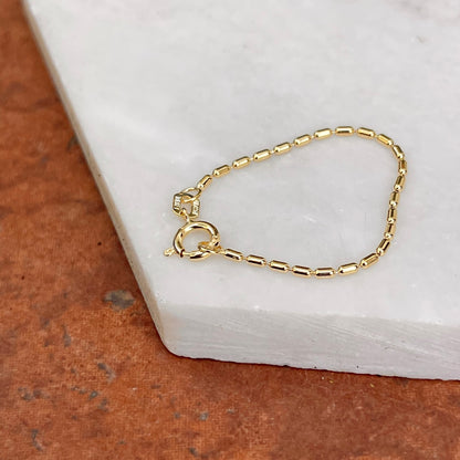 14KT Yellow Gold Bead Moon Link 3" Necklace Extender/ Safety Chain