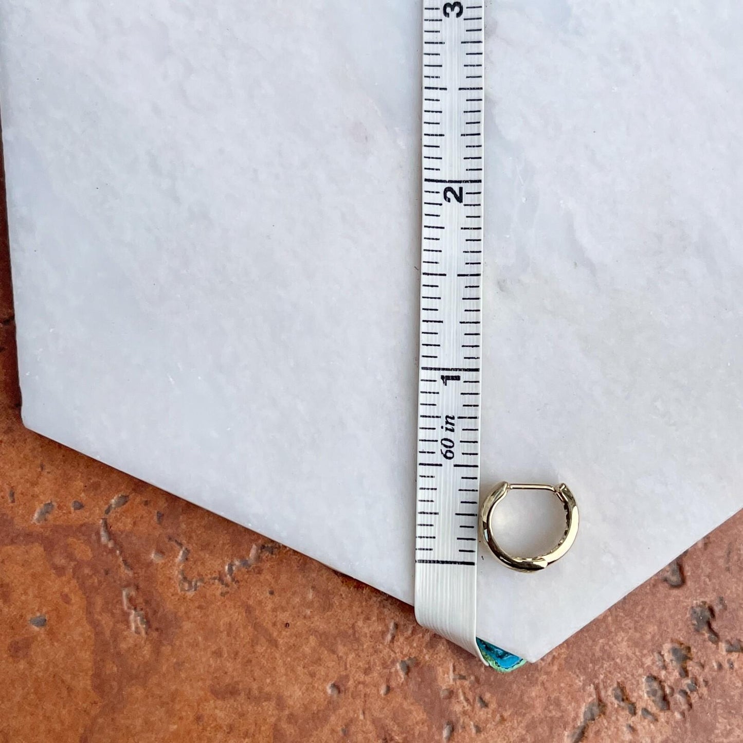 14KT Yellow Gold Shiny + Satin Hinged Huggie Earrings 12mm