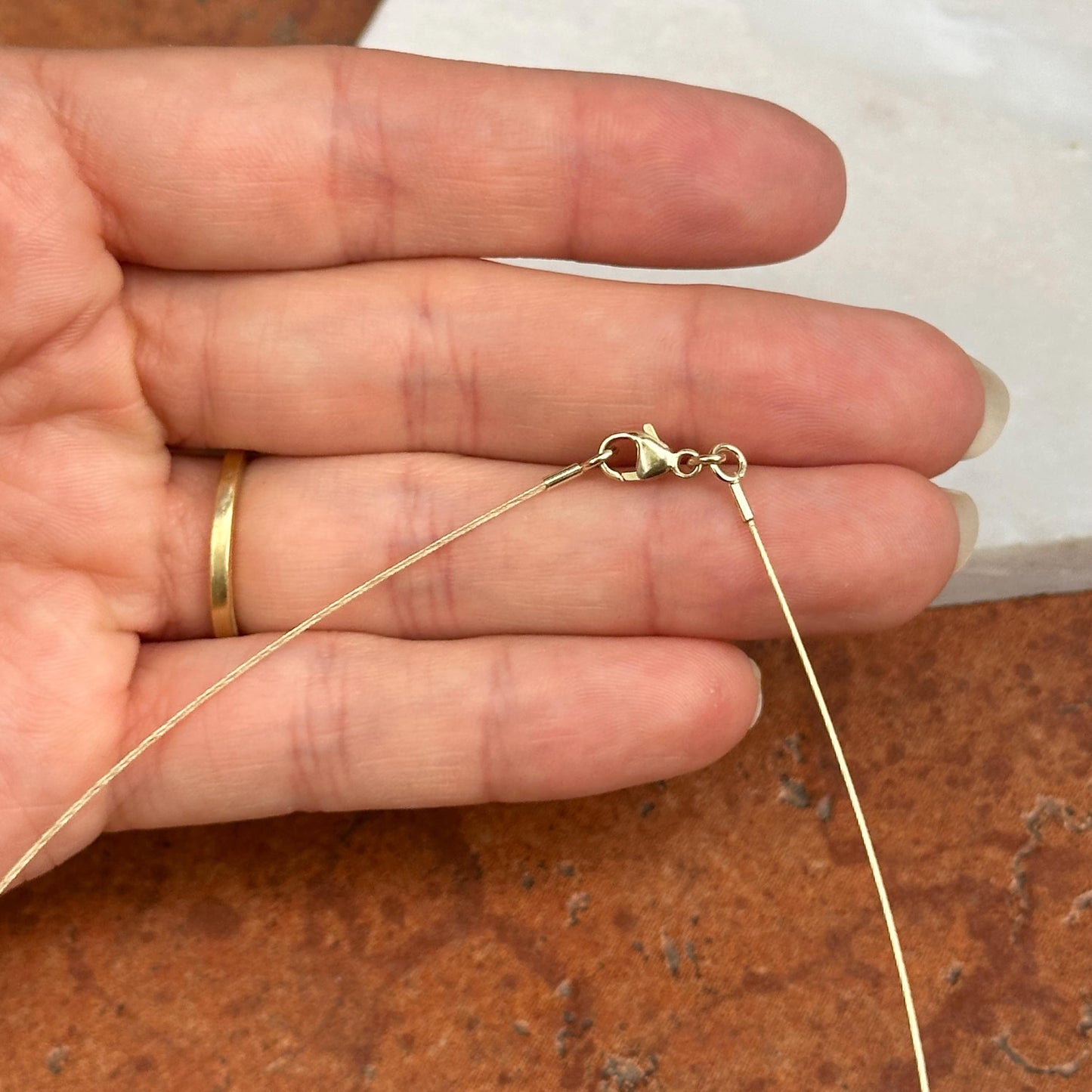 18KT Yellow Gold .60mm Wire Weave Cable Round Collar Necklace