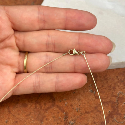 14KT Yellow Gold .60mm Cable Wire Round Collar Lobster Clasp Necklace - LSJ