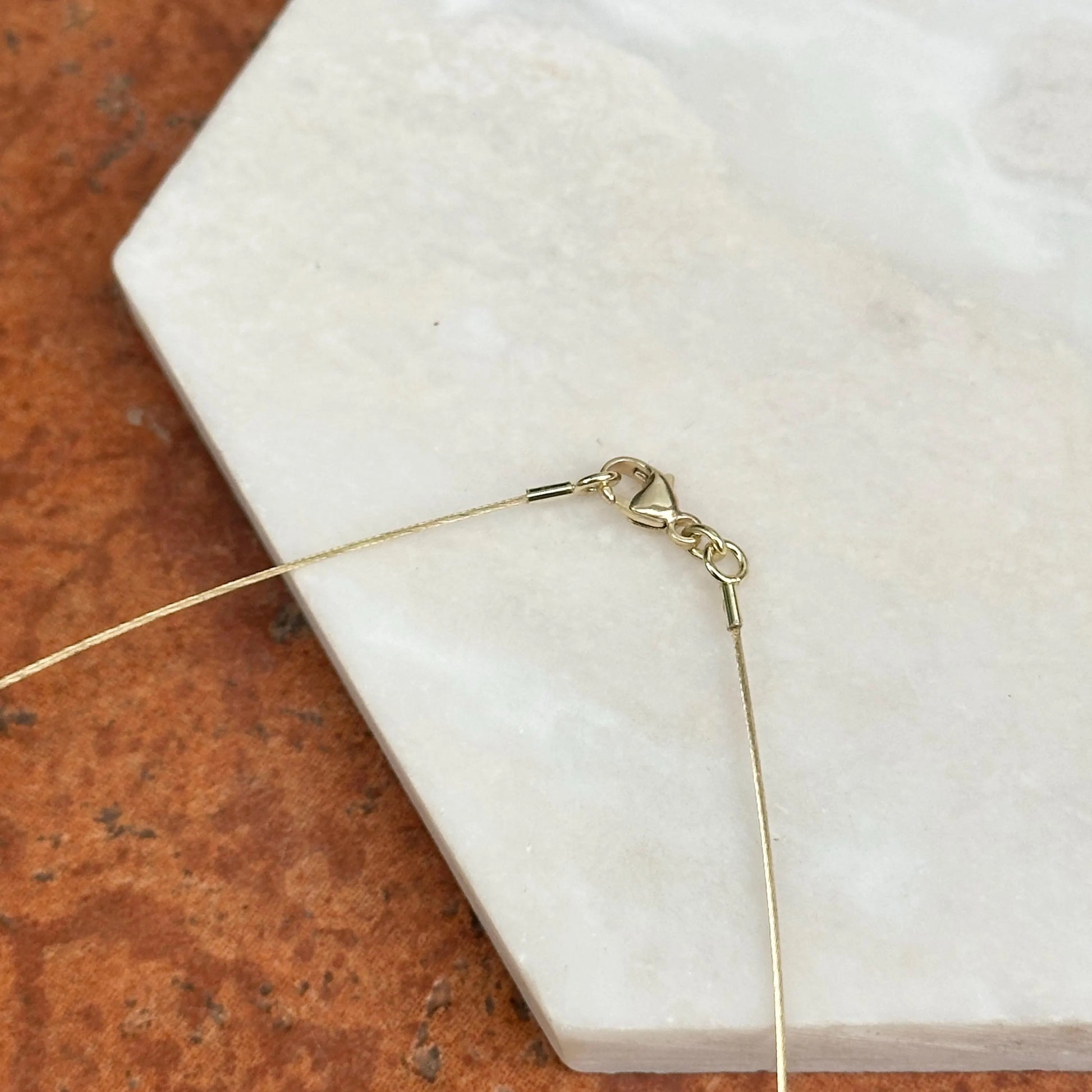 14KT Yellow Gold .60mm Cable Wire Round Collar Lobster Clasp Necklace - LSJ