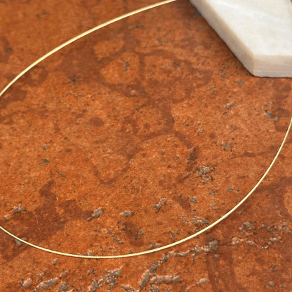 18KT Yellow Gold .60mm Wire Weave Cable Round Collar Necklace