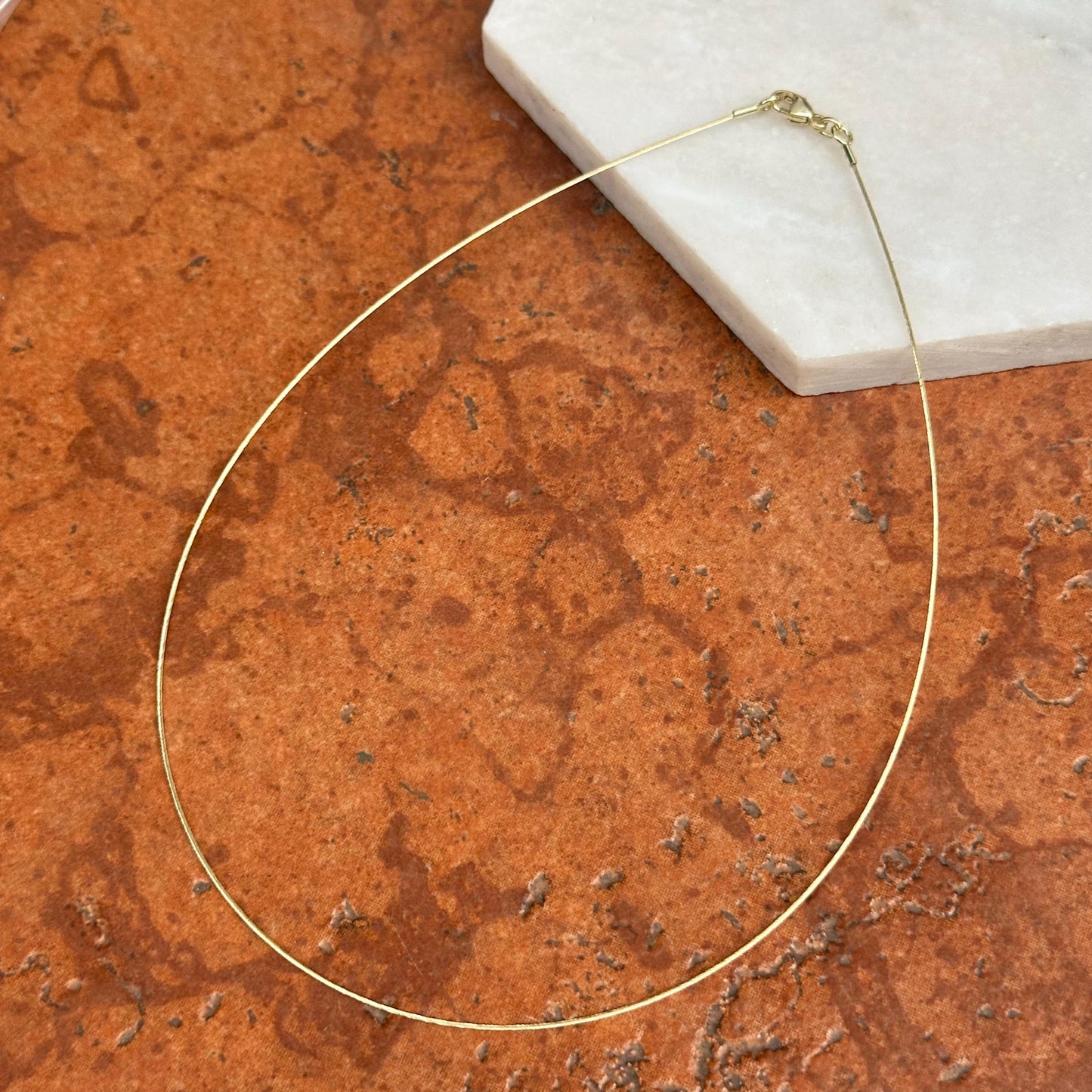 18KT Yellow Gold .60mm Wire Weave Cable Round Collar Necklace