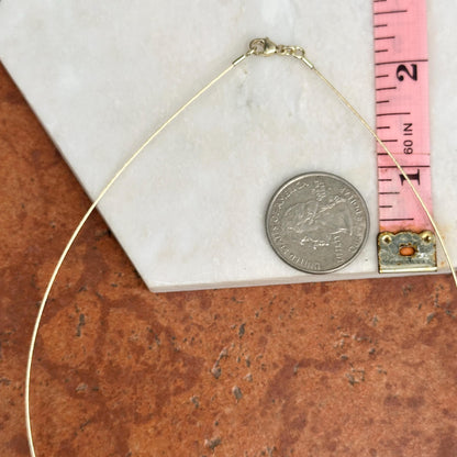 18KT Yellow Gold .60mm Wire Weave Cable Round Collar Necklace