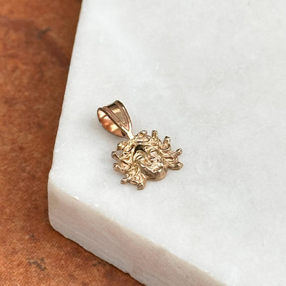 10KT Yellow Gold Detailed Medusa Head Tiny Pendant Charm