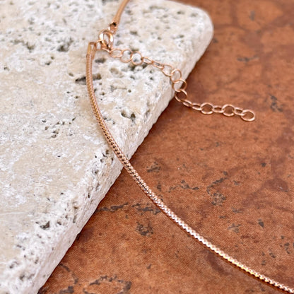 Estate 14KT Rose Gold Weave Chain 1.4mm Omega Neck Wire 17.5"- 19.5"