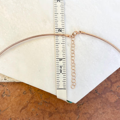 Estate 14KT Rose Gold Weave Chain 1.4mm Omega Neck Wire 17.5"- 19.5"