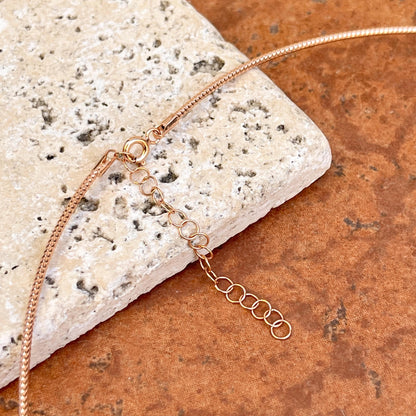 Estate 14KT Rose Gold Weave Chain 1.4mm Omega Neck Wire 17.5"- 19.5"