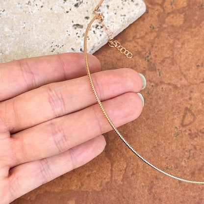 Estate 14KT Rose Gold Weave Chain 1.4mm Omega Neck Wire 17.5"- 19.5"