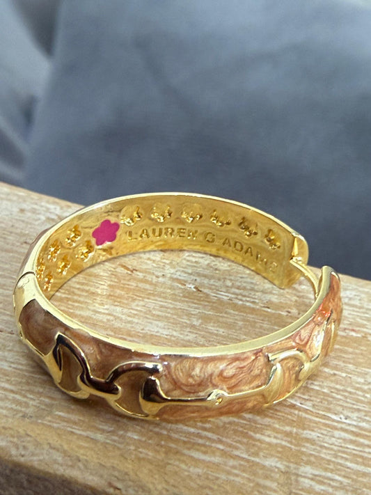 18K Yellow Gold-Plated Brass Stir-Up Brown Enamel Hoop Earrings