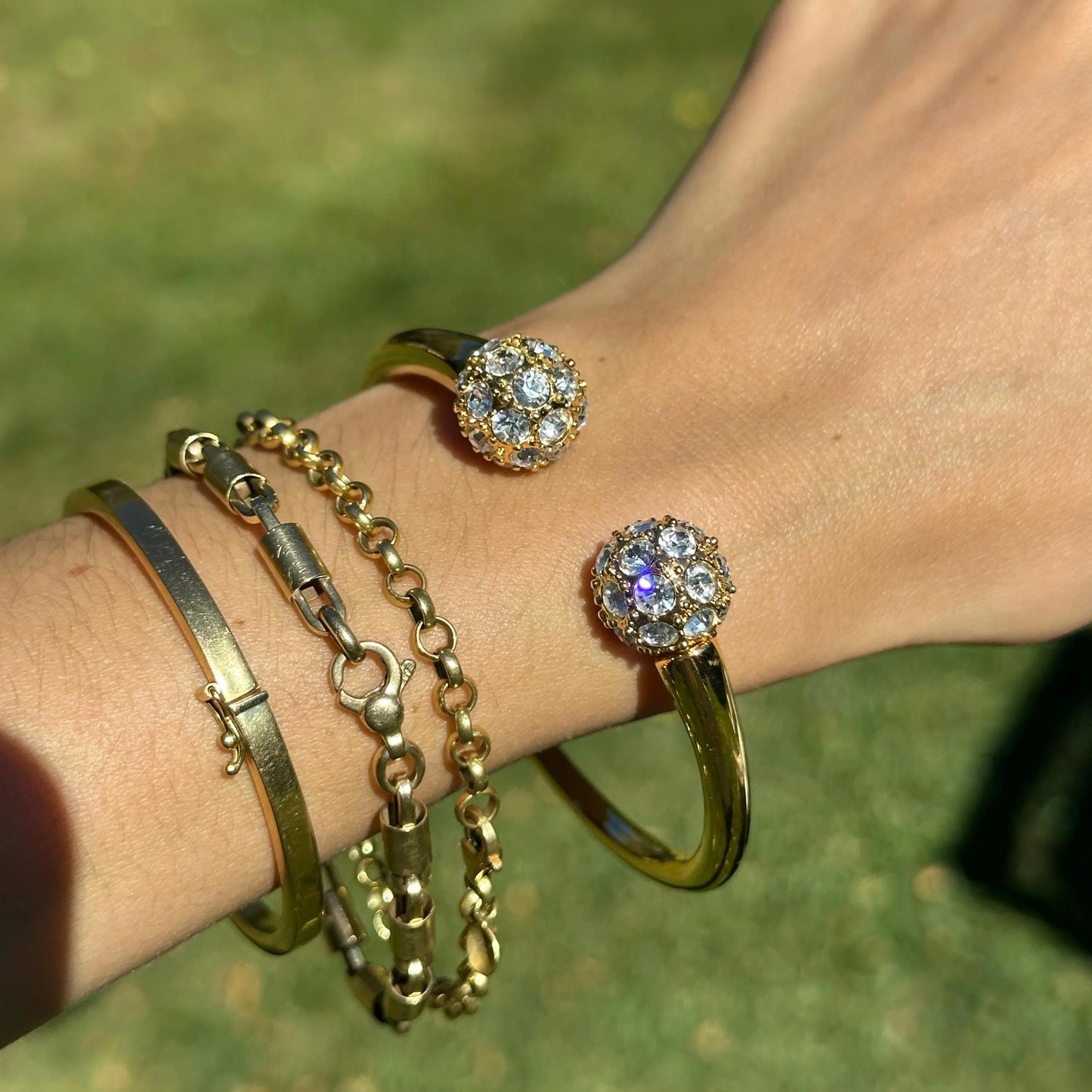 Yellow Gold-Plated Kenneth Jay Lane Interchangeable Multicolor Crystal Bracelet