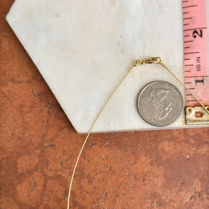 18KT Yellow Gold Plated Sterling Silver Thin Wire Collar Necklace .60mm Various Lengths