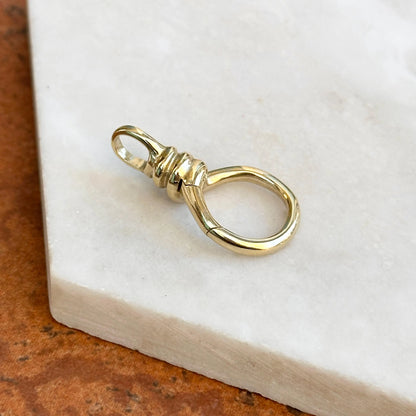 14KT Yellow Gold Round Link Push-In Charm Holder / Connector 16mm