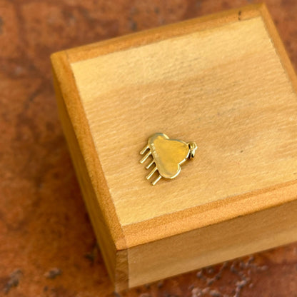 14KT Yellow Gold Lightening Cloud Charm Pendant Small