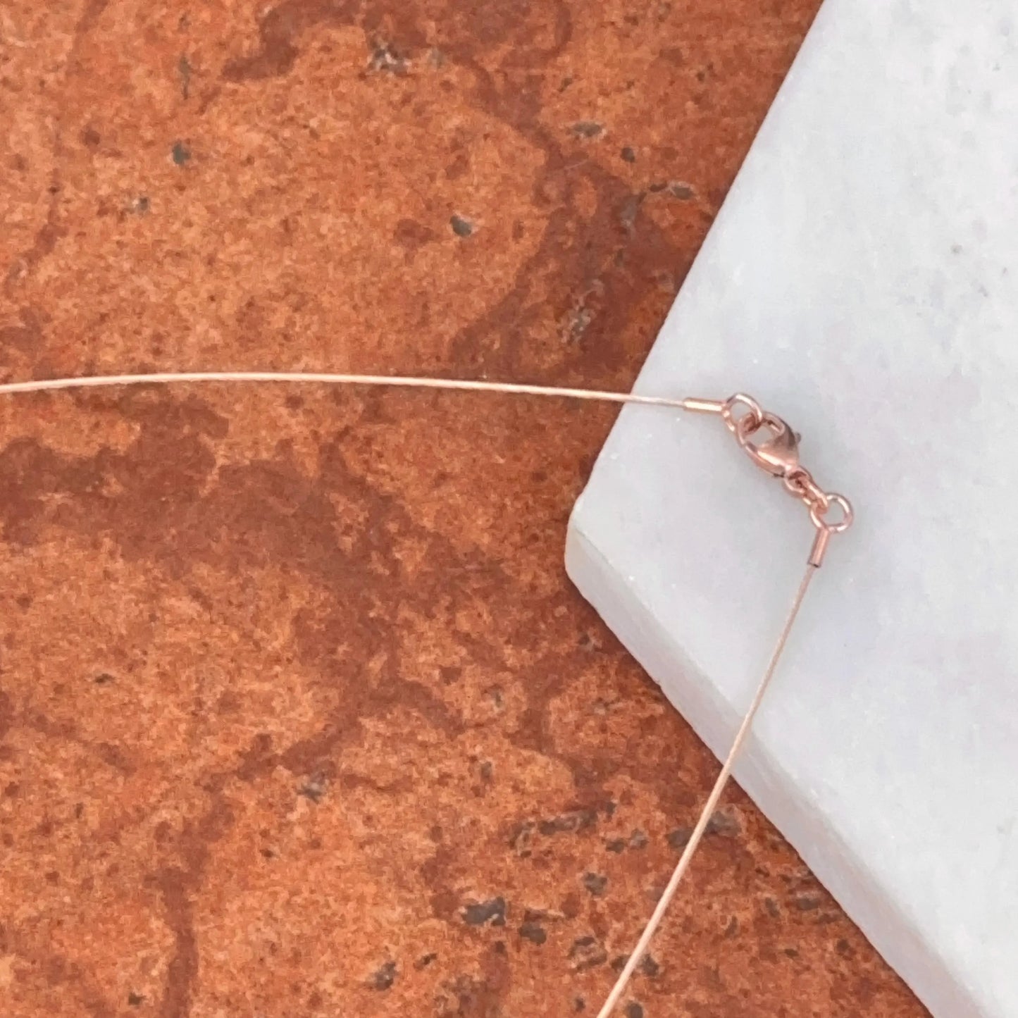 14KT Rose Gold .60mm Neck Wire Weave Chain Cable Round Collar Necklace