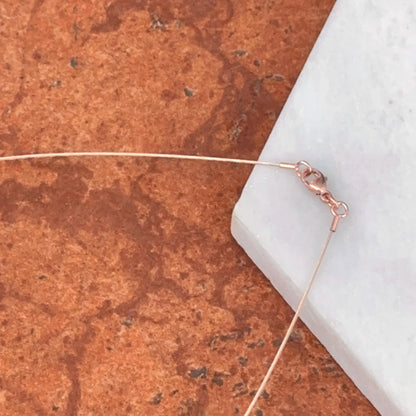 14KT Rose Gold .60mm Neck Wire Weave Chain Cable Round Collar Necklace