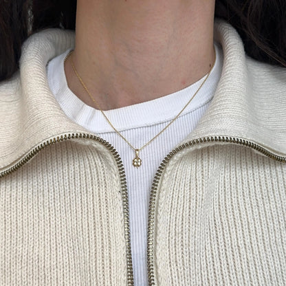 14KT Yellow Gold Diamond-Cut Detailed Clover Pendant