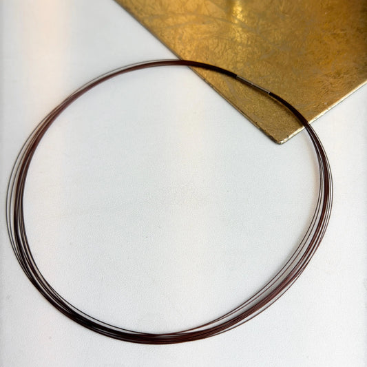 Estate Stainless Steel 12-Strand Brown Cable Wire Collar Necklace 18"