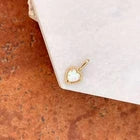 14KT Yellow Gold Lab Opal Heart Pendant Charm