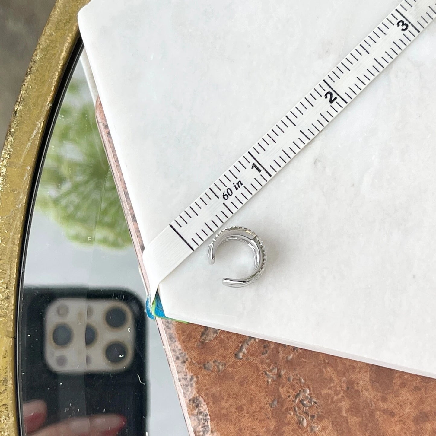 Sterling Silver CZ Stones Artistic Criss Cross Design Ear Cuff NEW 1 Earring