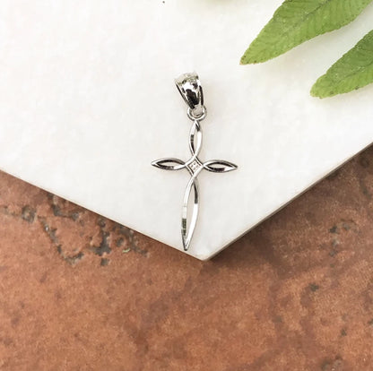 10KT White Gold Passion Style Design Pendant Charm NEW 24mm x 12mm Small