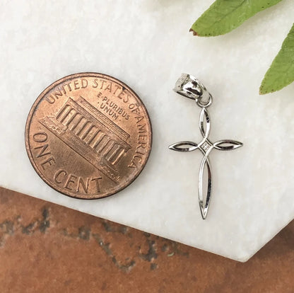 10KT White Gold Passion Style Design Pendant Charm NEW 24mm x 12mm Small