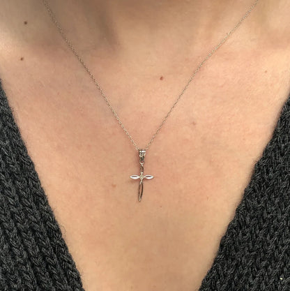 10KT White Gold Passion Style Design Pendant Charm NEW 24mm x 12mm Small