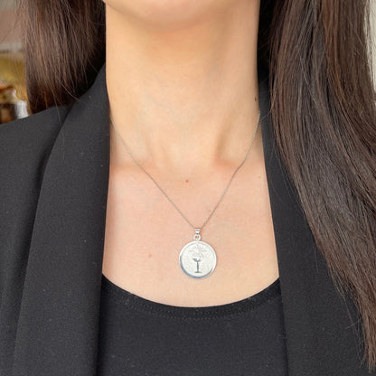 Sterling Silver Holy Communion Blessed Sacrament Round Medal Pendant Charm 23mm