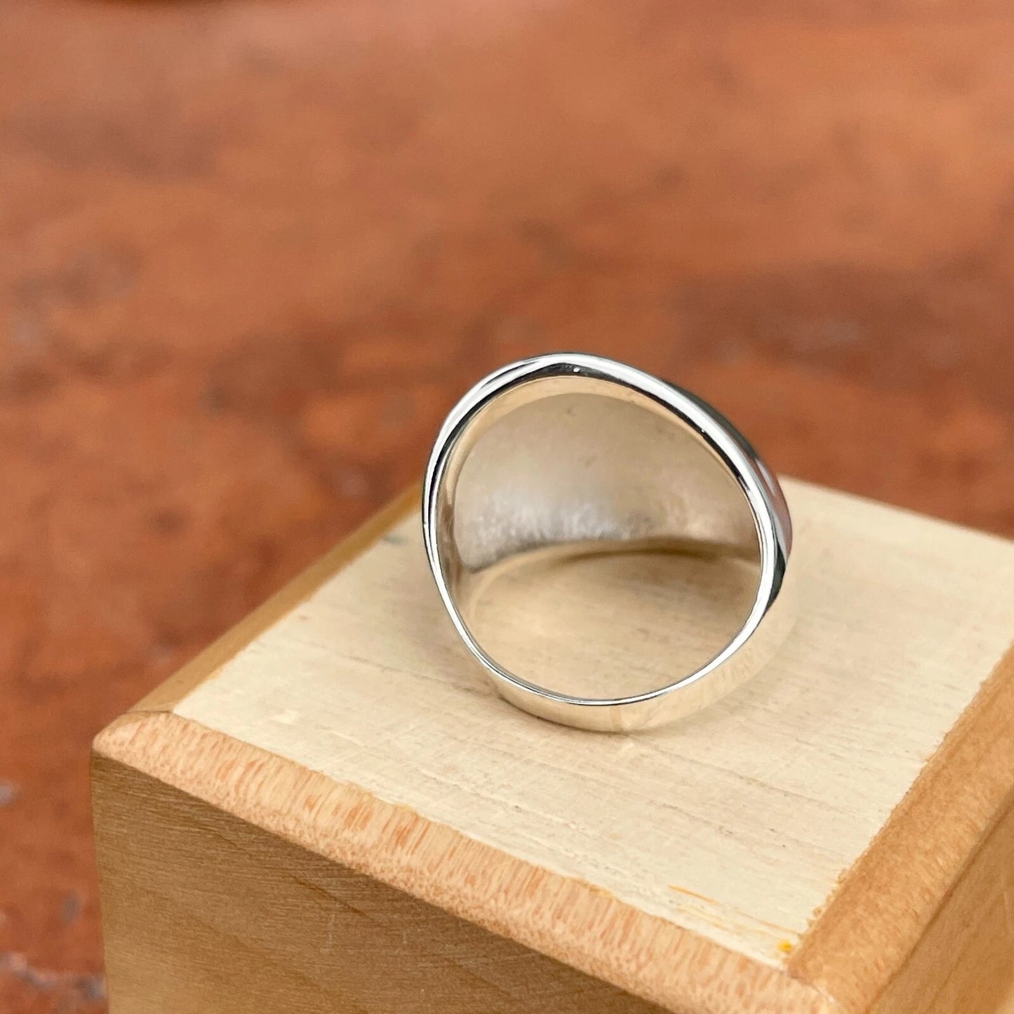 Sterling Silver Polished Wide Dome Slanted Design Cigar Band Ring NEW Size 6