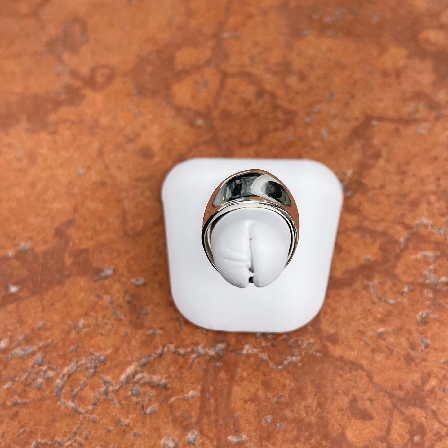 Sterling Silver Polished Wide Dome Slanted Design Cigar Band Ring NEW Size 6