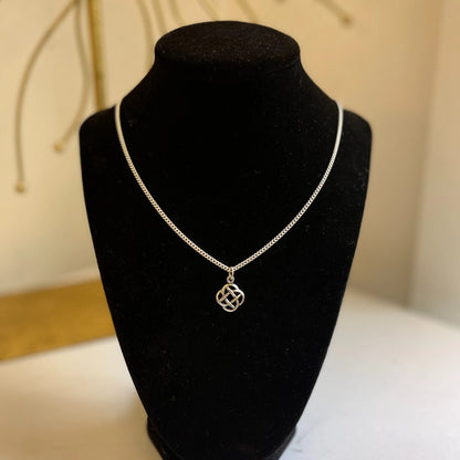 Sterling Silver Irish Celtic Knot Weave Pendant Charm