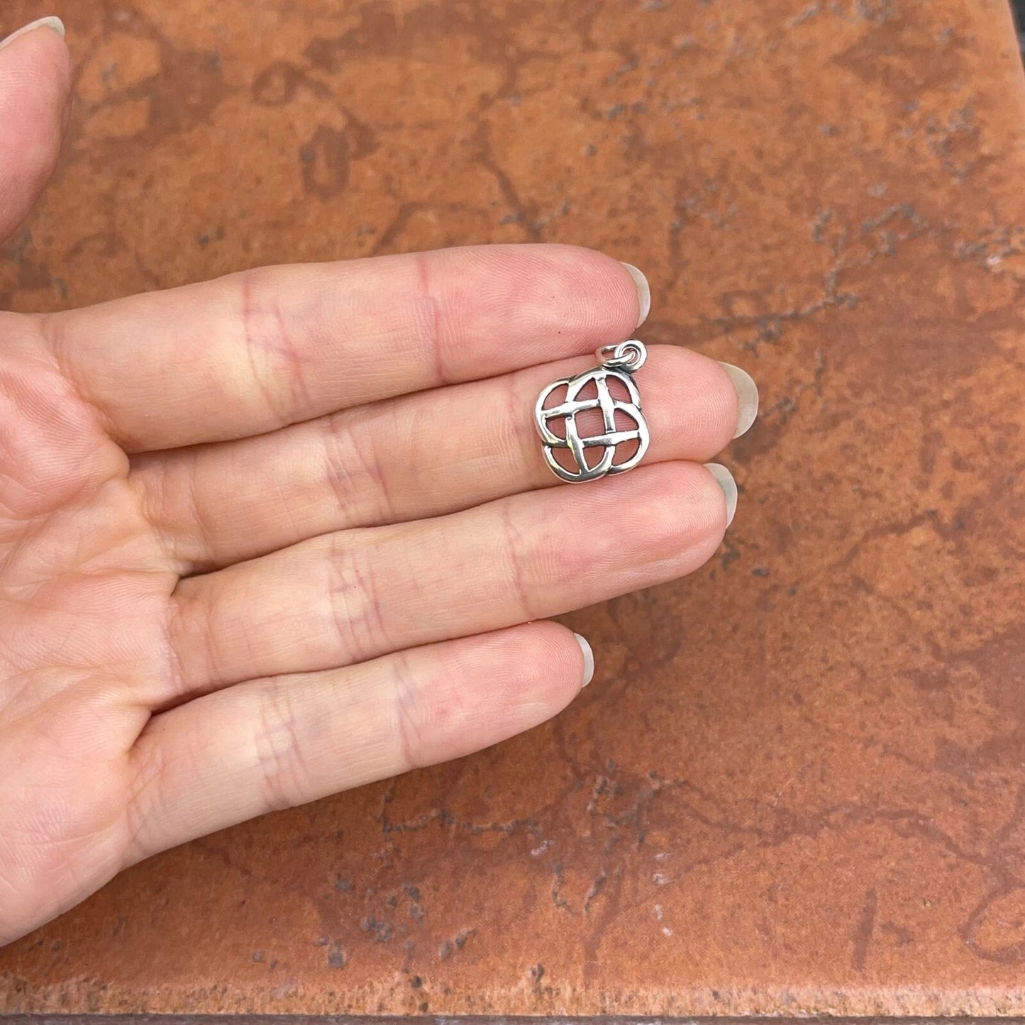 Sterling Silver Irish Celtic Knot Weave Pendant Charm