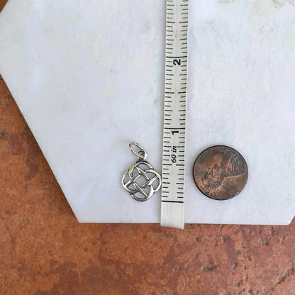 Sterling Silver Irish Celtic Knot Weave Pendant Charm