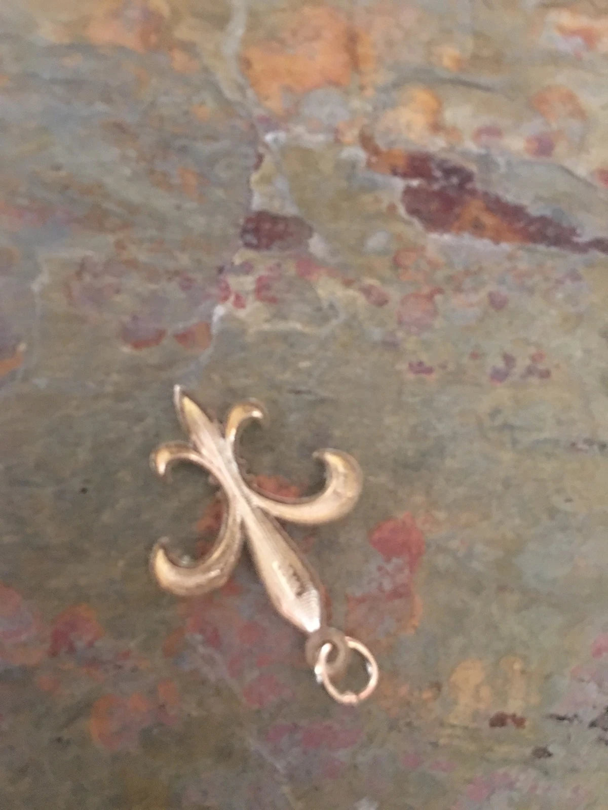 New pics14KT Yellow Gold Polished Fleur de Lis Pendant Charm NEW Detailed - LSJ