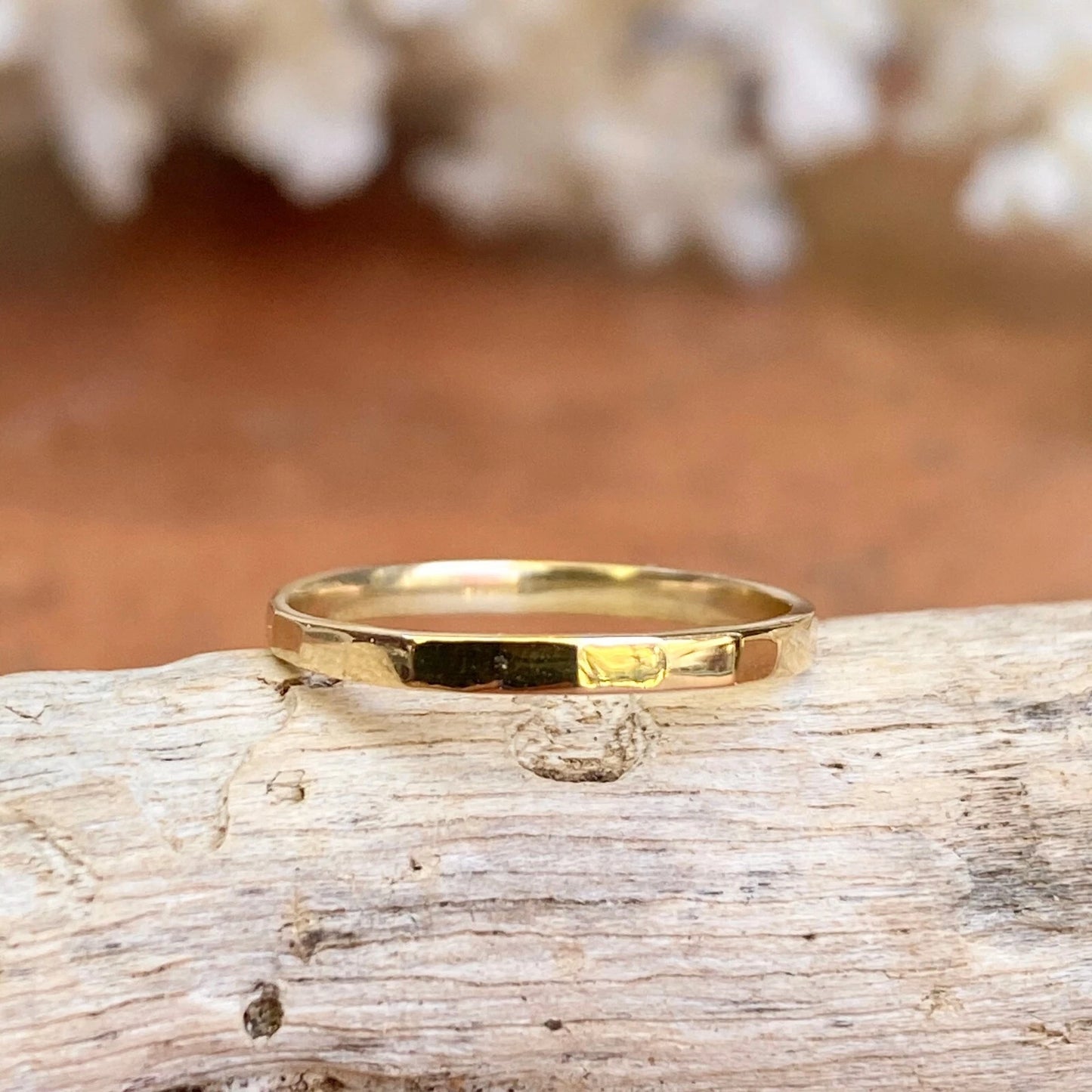 10KT Yellow Gold Thin Bamboo Textured Toe Ring