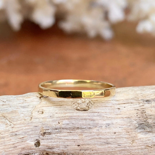 10KT Yellow Gold Thin Bamboo Textured Toe Ring