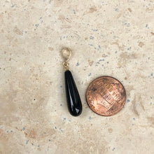 Load image into Gallery viewer, 14KT Yellow Gold Black Onyx Teardrop Pendant Charm, 14KT Yellow Gold Black Onyx Teardrop Pendant Charm - Legacy Saint Jewelry