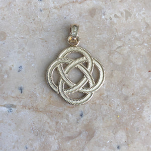 14KT Yellow Gold Celtic Eternity Knot Circle Cut-Out Pendant Charm, 14KT Yellow Gold Celtic Eternity Knot Circle Cut-Out Pendant Charm - Legacy Saint Jewelry
