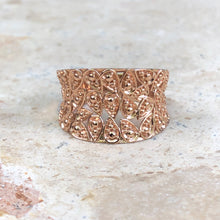 Load image into Gallery viewer, 14KT Rose Gold Filigree Floral Cigar Band Ring Size 7, 14KT Rose Gold Filigree Floral Cigar Band Ring Size 7 - Legacy Saint Jewelry