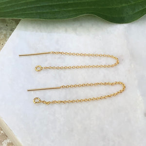 14KT Gold Filled Threader Ear Wires Earrings, 14KT Gold Filled Threader Ear Wires Earrings - Legacy Saint Jewelry